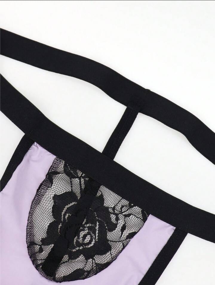 Lavender Lace Accent Thong